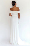 Ankle Length White Off The Shoulder Graduation Dress