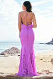 Tahiti Halter Mermaid Chiffon Bridesmaid Dress with Ruffles