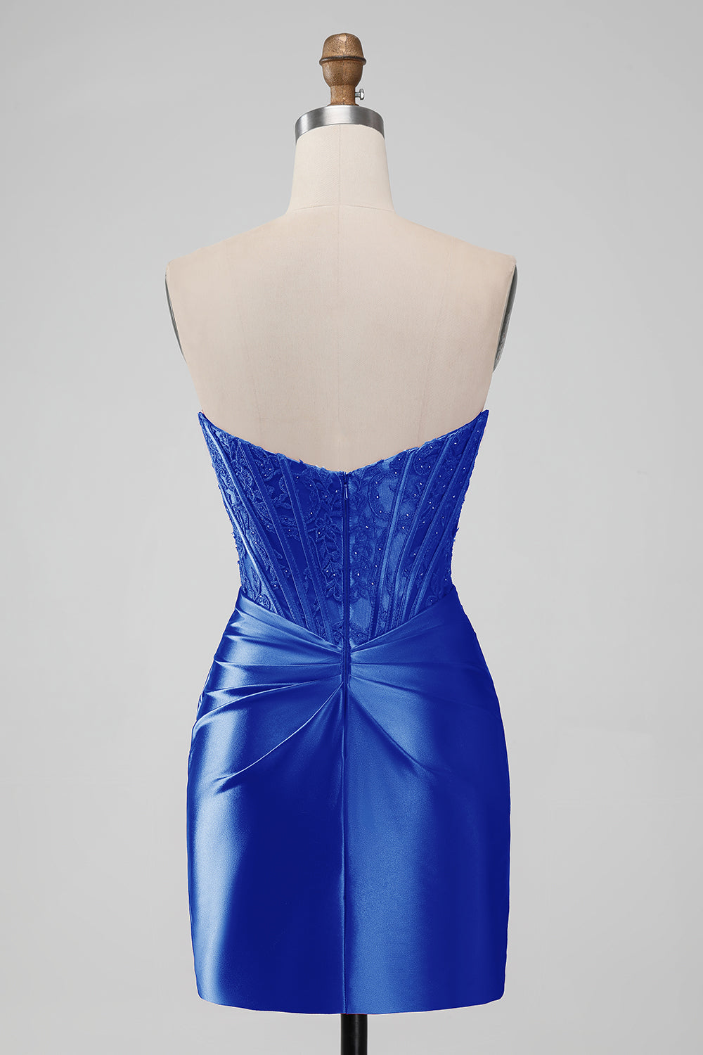 Sparky Red Strapless Bodycon Short Prom Dress with Lace