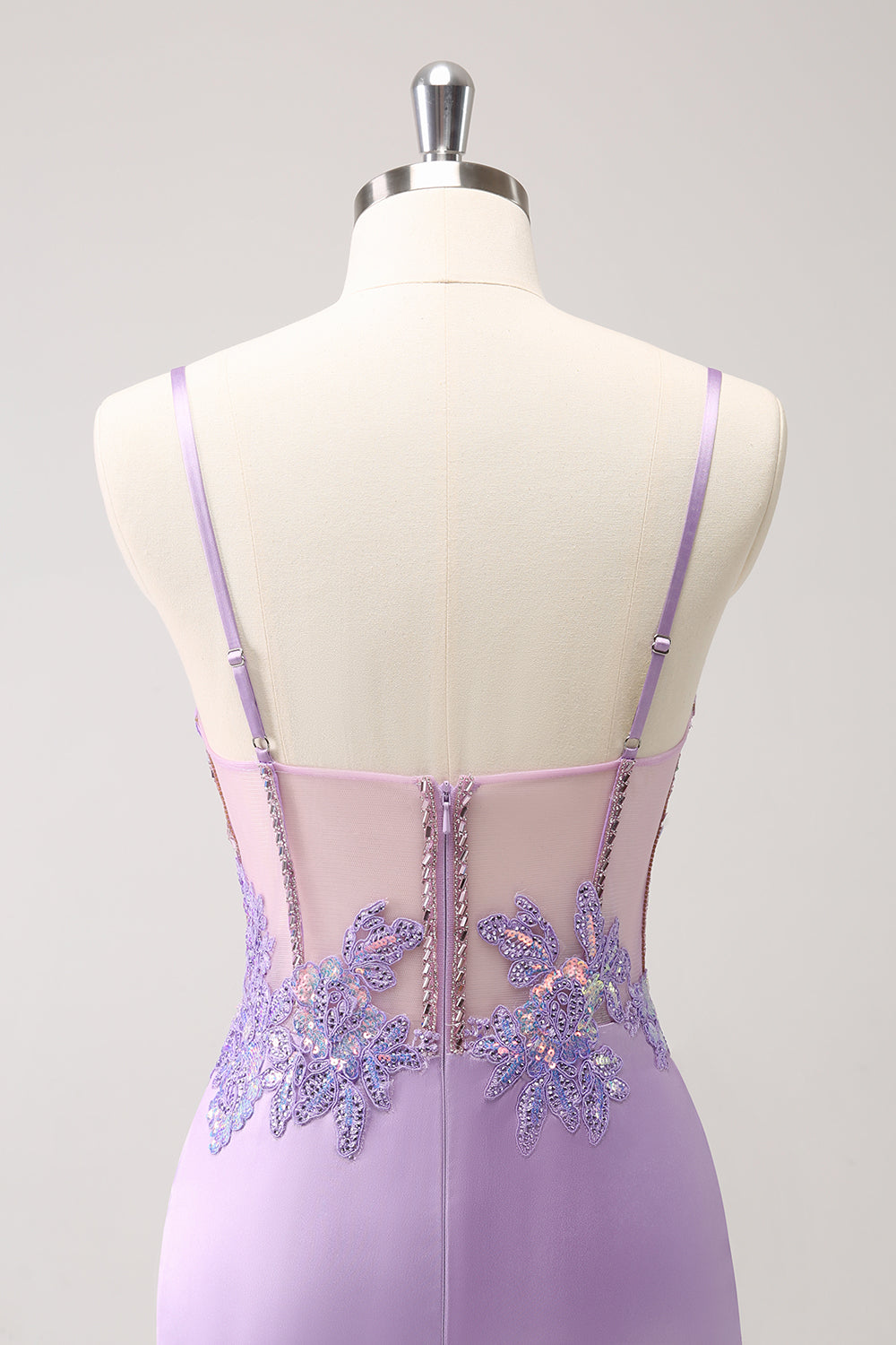 Sparkly Purple Corset Sequin Tight Short Prom Dress