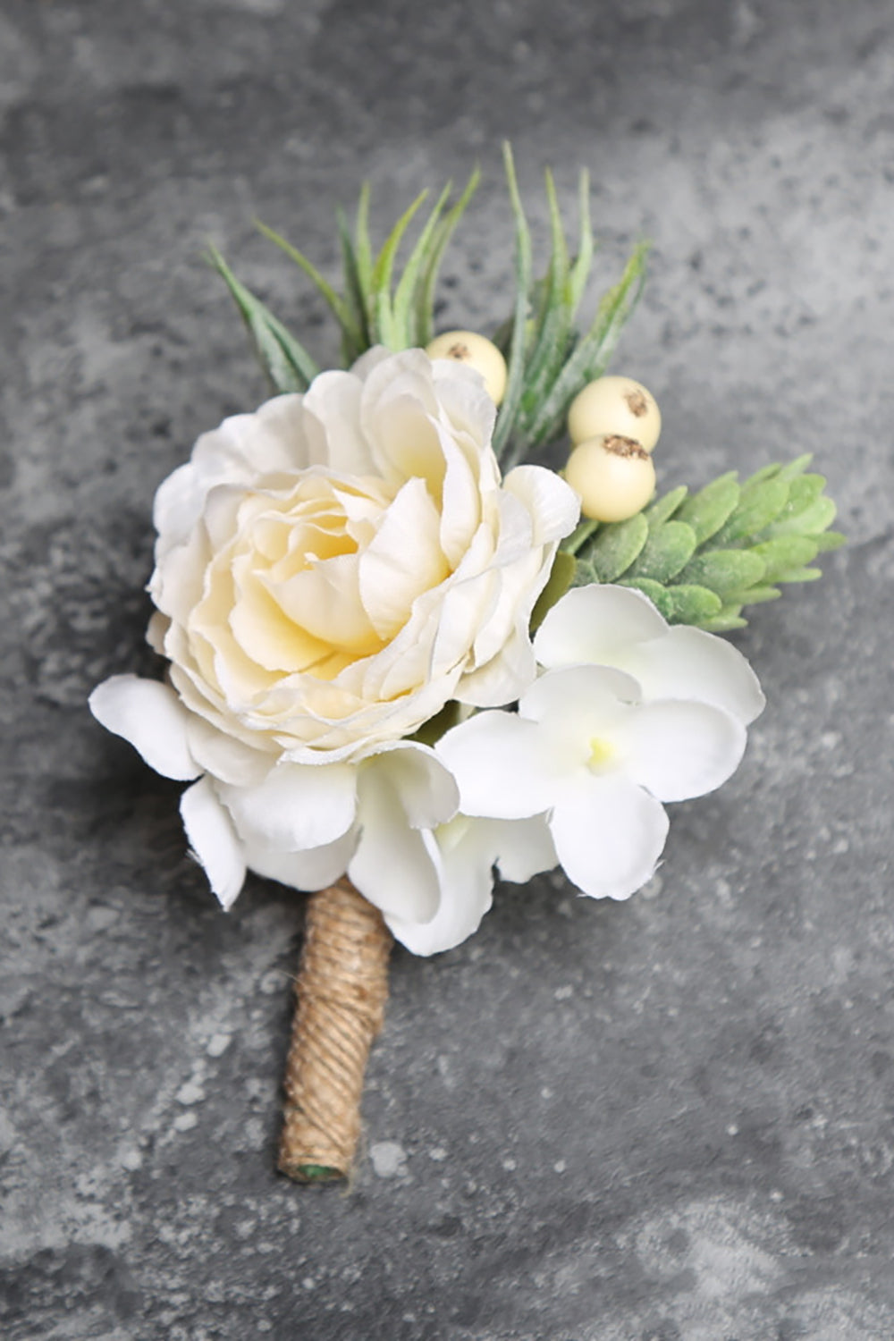 Special White Men's Boutonniere for Wedding Party