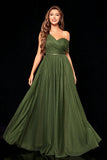 Stylish Army Green Empire Waist Tulle A Line Wedding Guest Dress