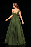 Stylish Army Green Empire Waist Tulle A Line Wedding Guest Dress