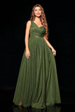 Stylish Army Green Empire Waist Tulle A Line Wedding Guest Dress