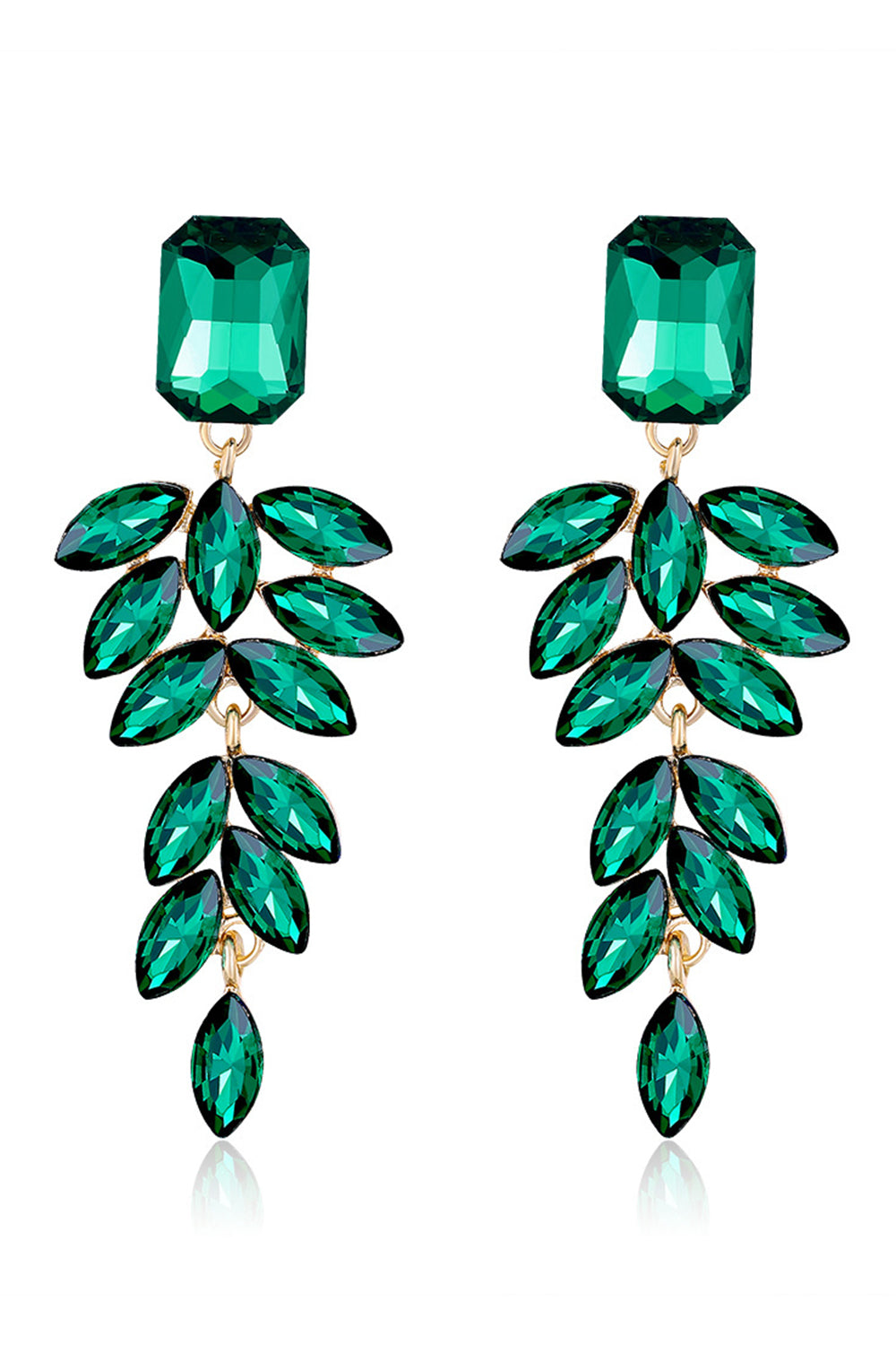 Stylish Dark Green Tassel Drop Earrings