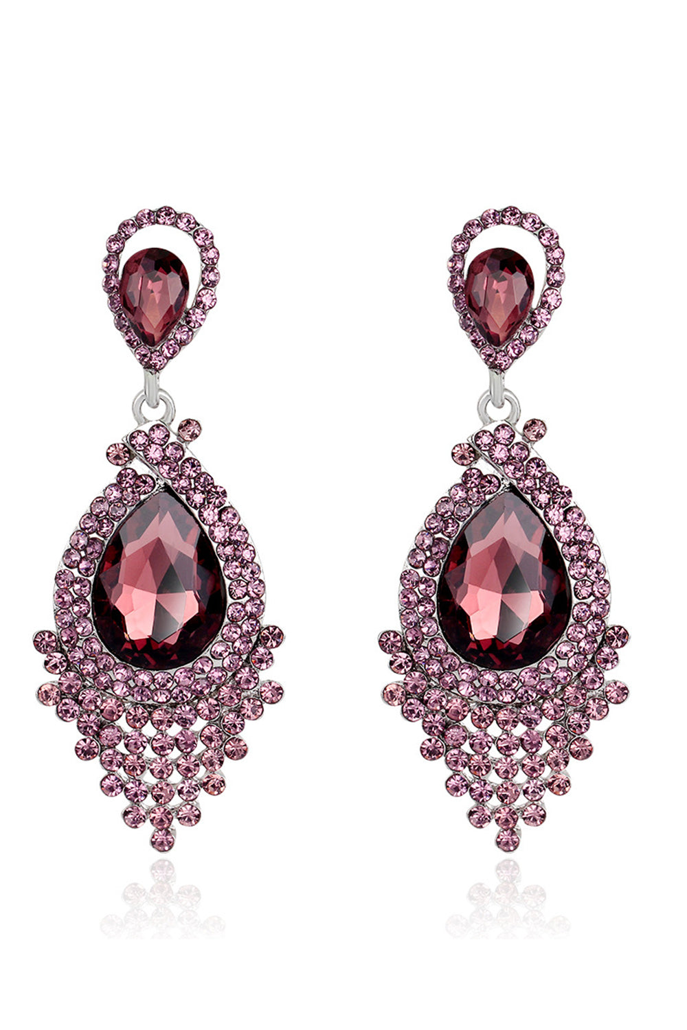 Champagne Luxury Tassel Glass Drop Earrings