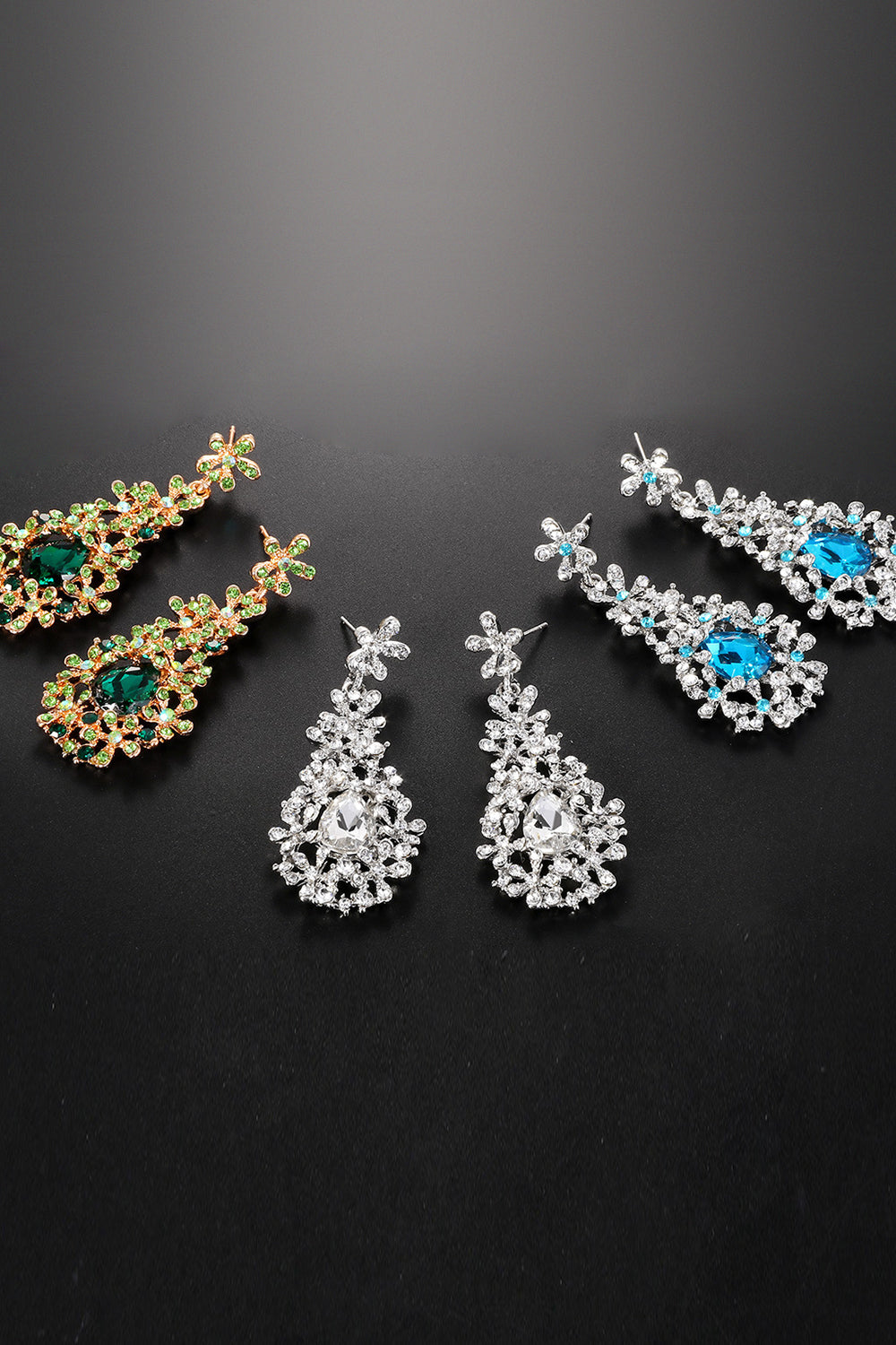 White Fashion Alloy Hollow Diamond Earrings