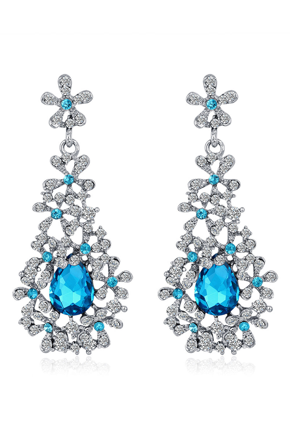 White Fashion Alloy Hollow Diamond Earrings