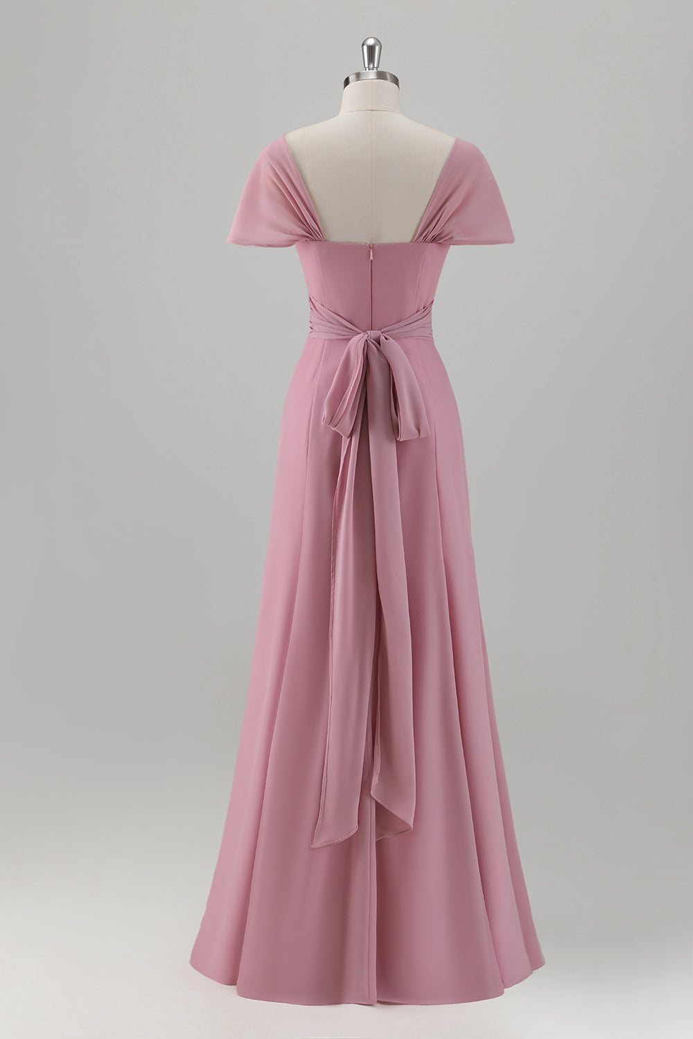 Pink Off the Shoulder Pleated Mermaid Bridesmaid Dress with Slit