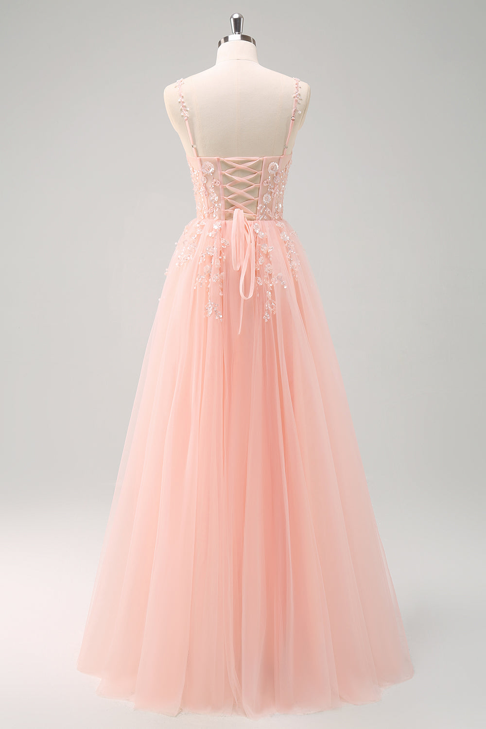 Green Corset Applique A-Line Prom Dress with Sequins