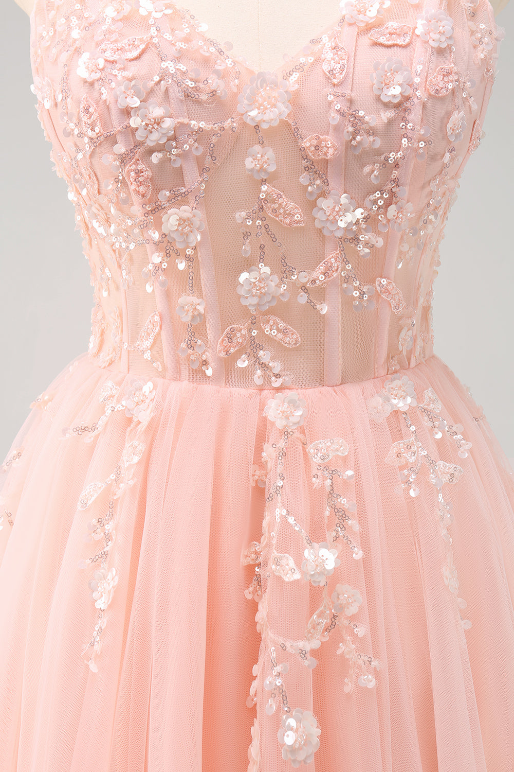 Green Corset Applique A-Line Prom Dress with Sequins