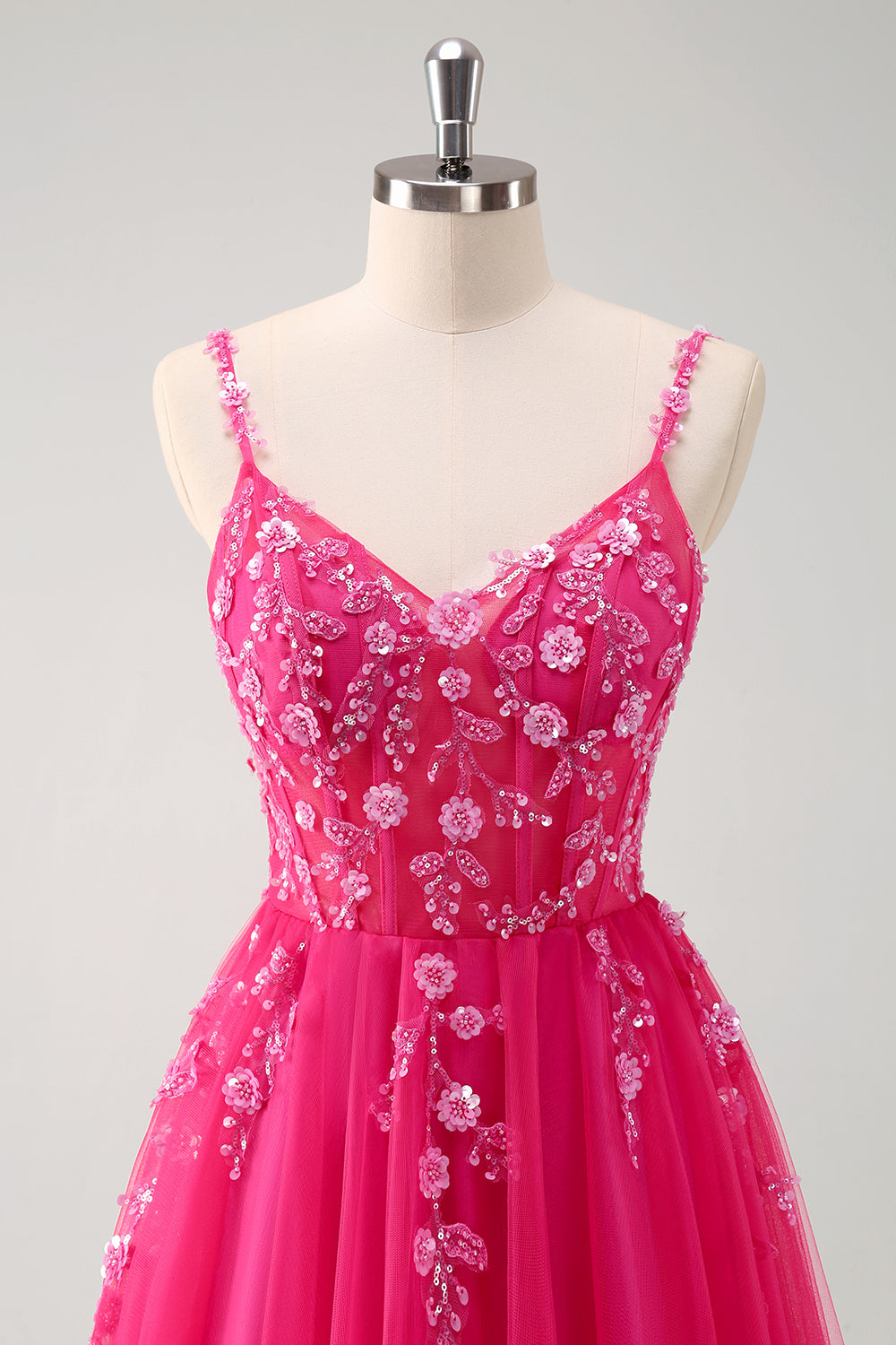 Green Corset Applique A-Line Prom Dress with Sequins