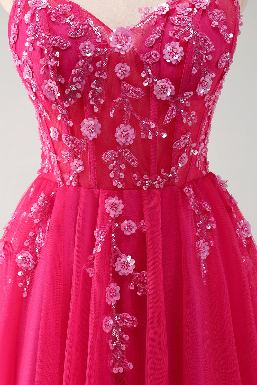 Green Corset Applique A-Line Prom Dress with Sequins