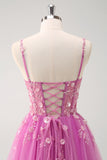 Green Corset Applique A-Line Prom Dress with Sequins