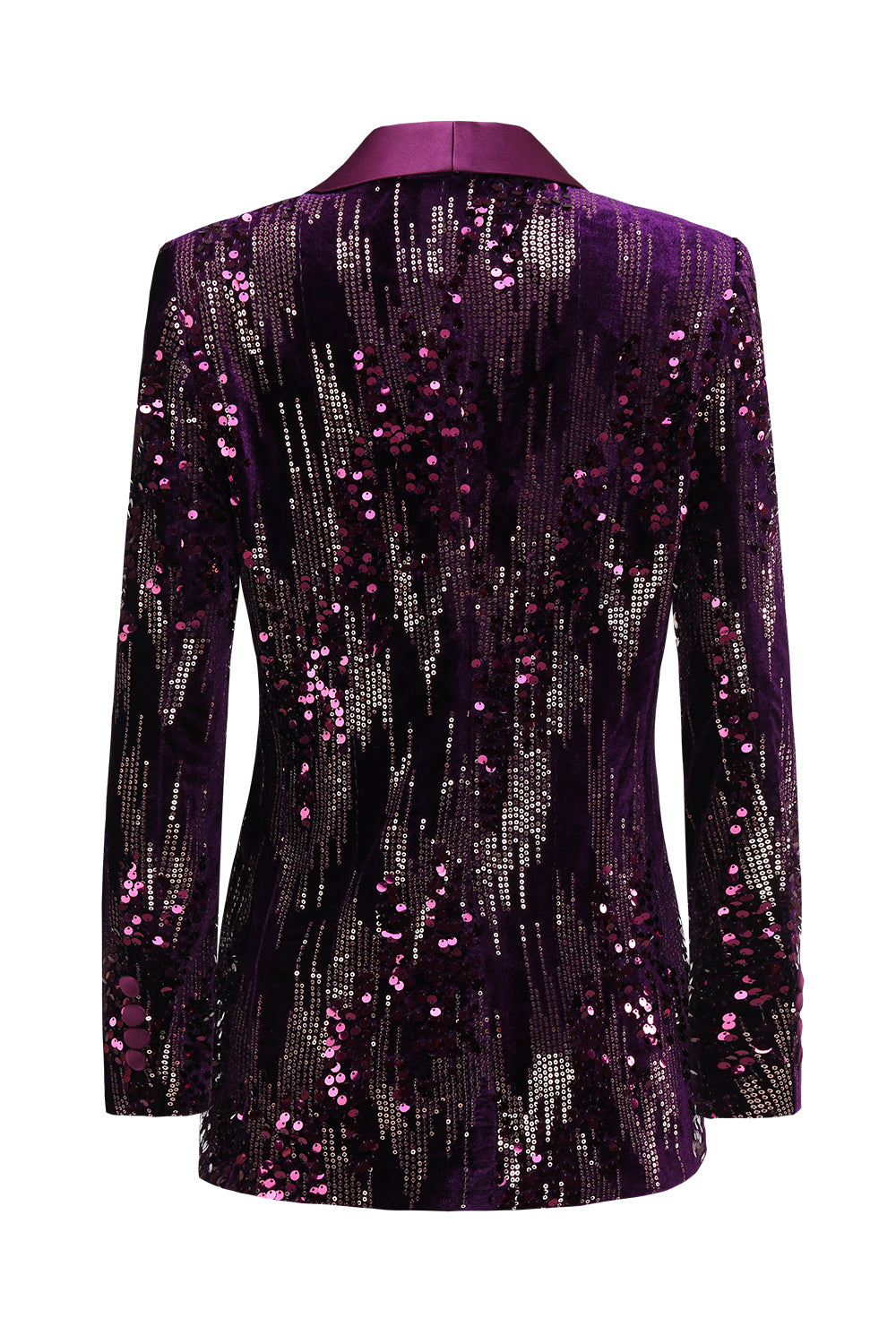 Sparkly Purple Single Button Women's Party Blazer