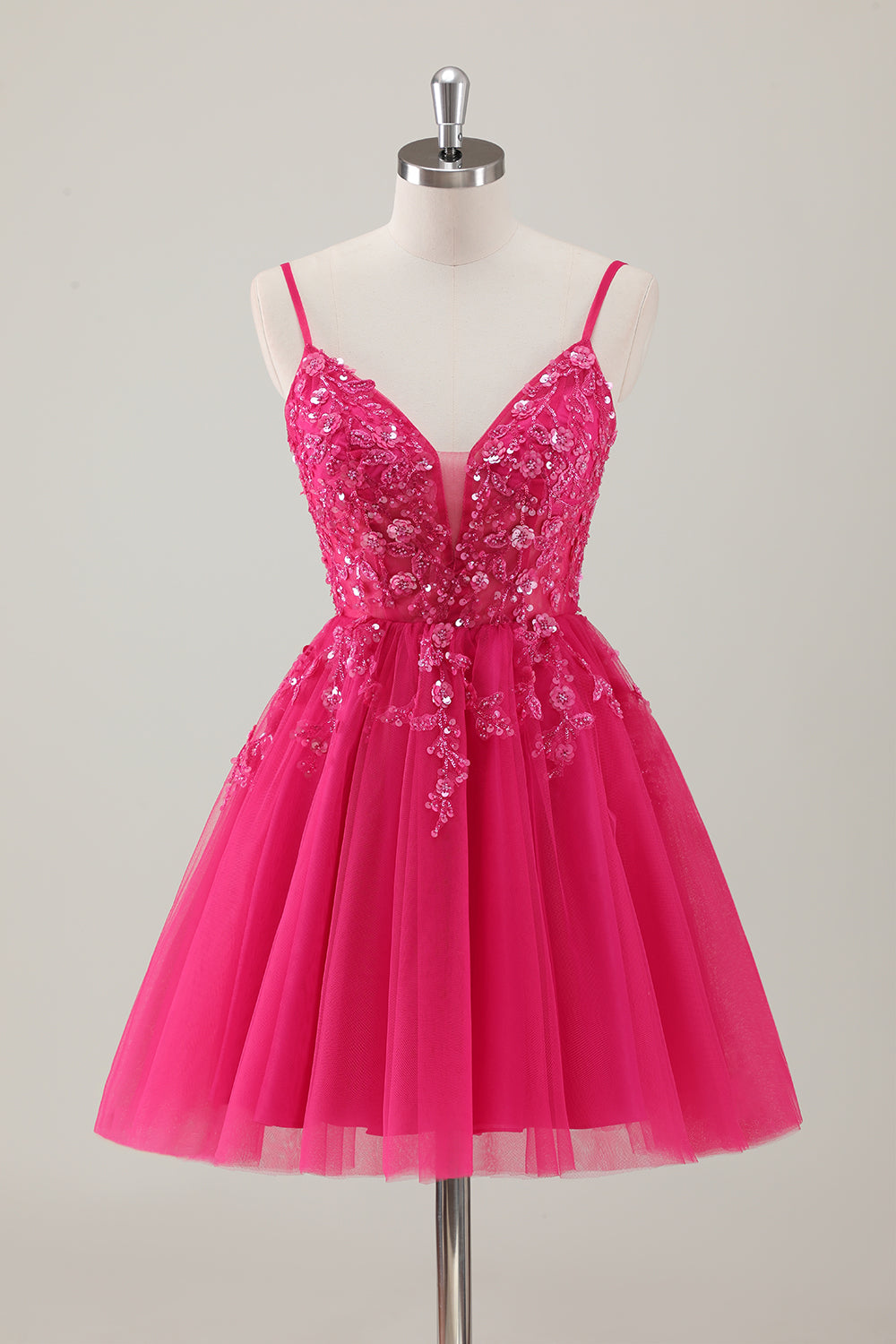 Sparkly Royal Blue Spaghetti Straps Short Dress with Appliques