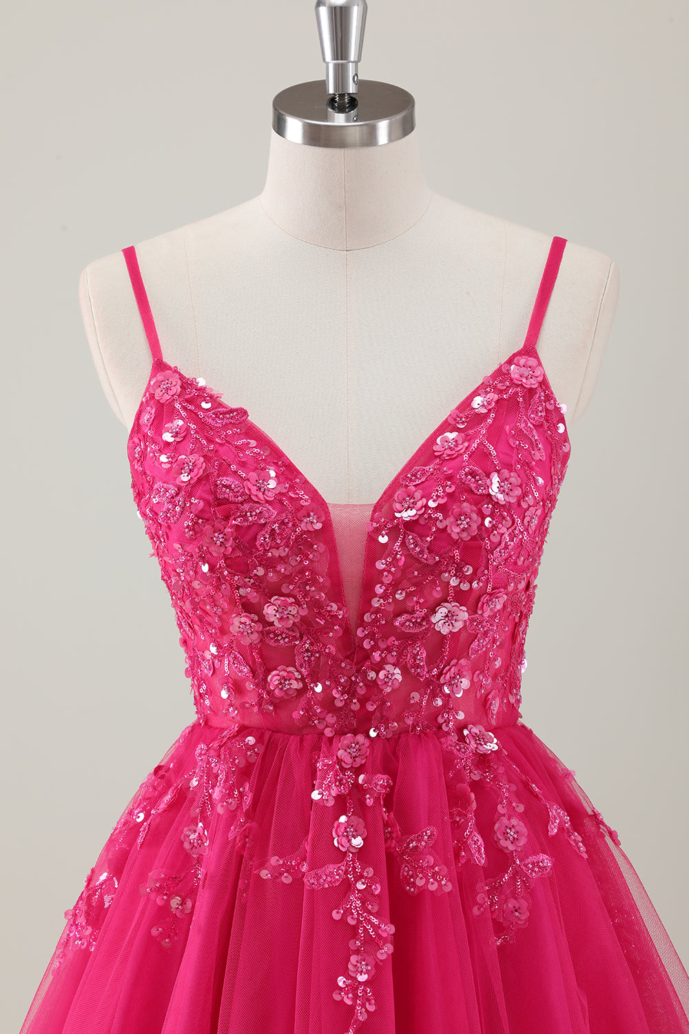 Sparkly Royal Blue Spaghetti Straps Short Dress with Appliques