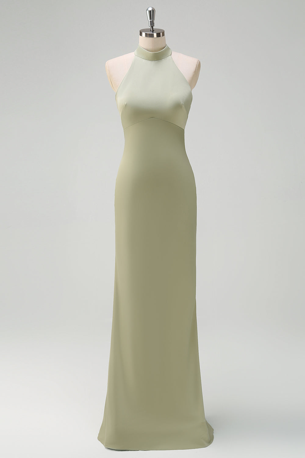 Halter Sheath Satin Wedding Guest Dress with Bow