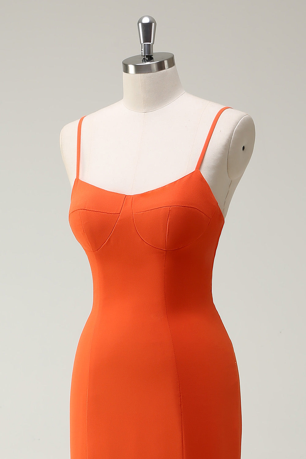 Sunset Spaghetti Straps Corset Ruffled Sheath Bridesmaid Dress