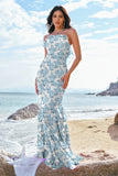 Lavender Flower Halter Chiffon Ruffled Bodycon Bridesmaid Dress