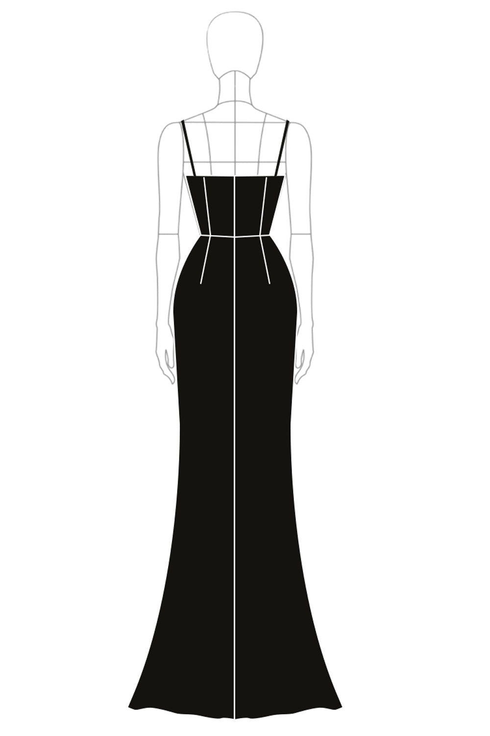 Spaghetti Straps Black Sequined Mermaid Formal Dress
