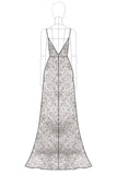 Sparkly Silver Deep V-Neck Sequined A-Line Formal Dress