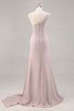 Khaki Mermaid One Shoulder Floor length Formal Dress