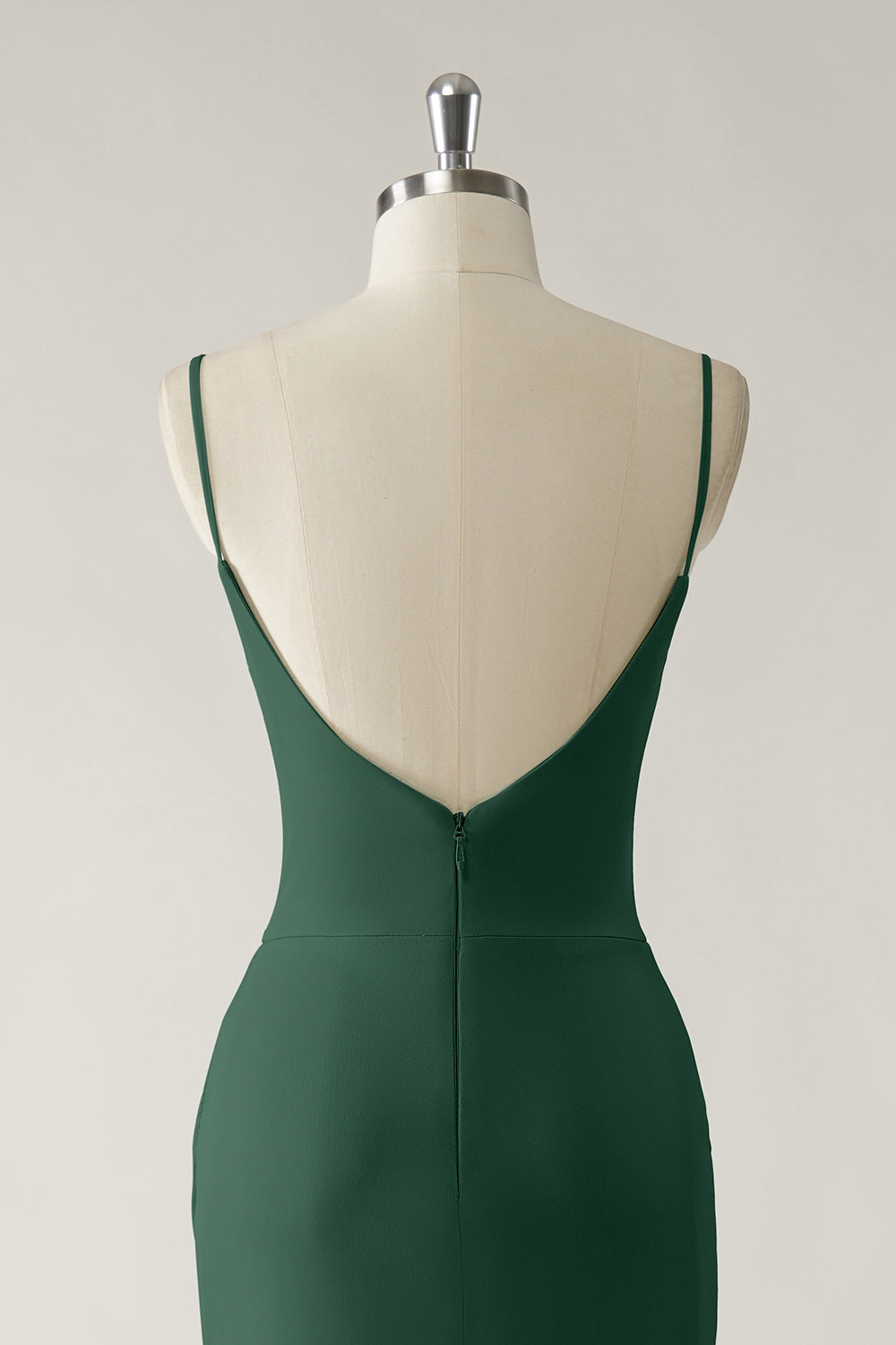 Mermaid Dark Green Ruched Bridesmaid Dress with Slit