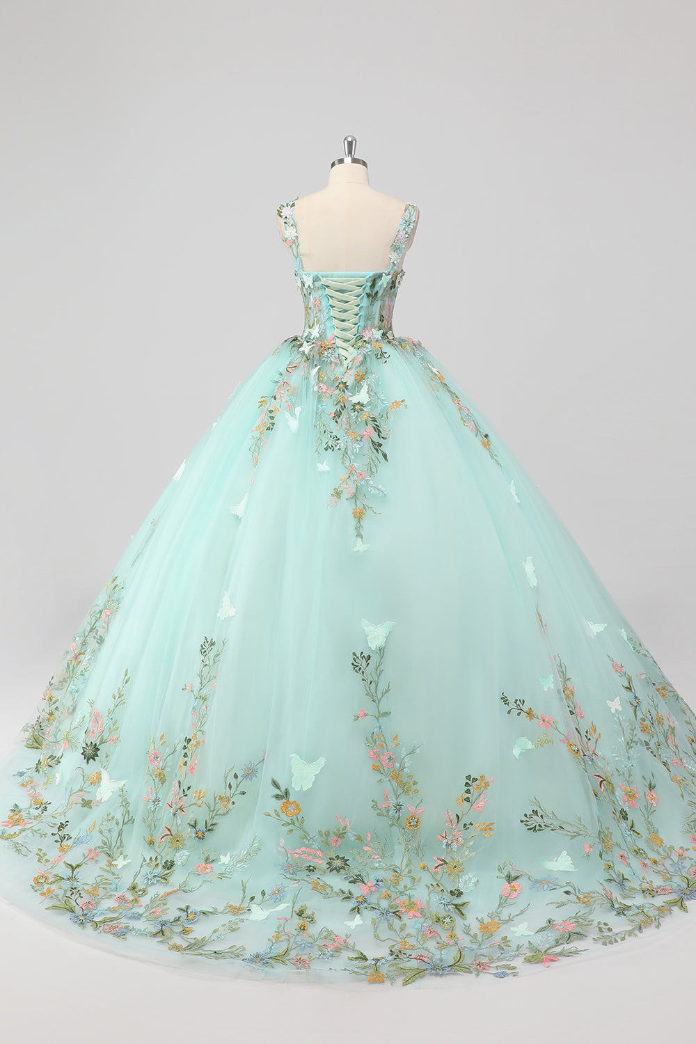 Mint Ball Gown Applique Corset Sweetheart Maxi Quinceañera Dress