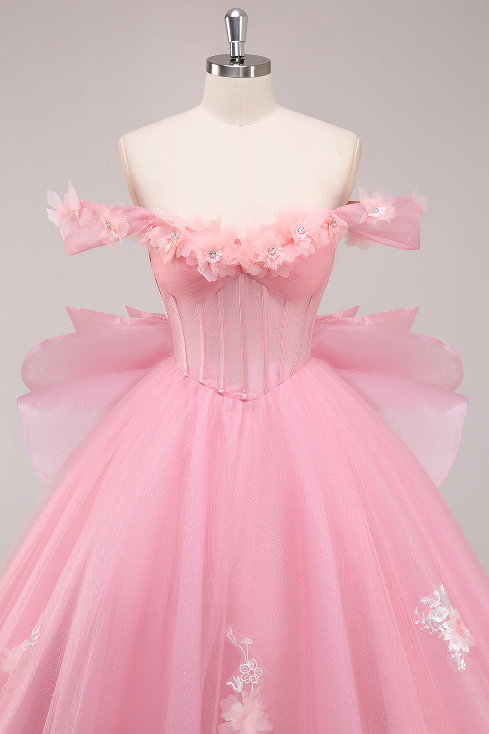 Princess Ball Gown Corset Off the Shoulder Appliqued Quinceañera Dress