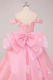 Princess Ball Gown Corset Off the Shoulder Appliqued Quinceañera Dress