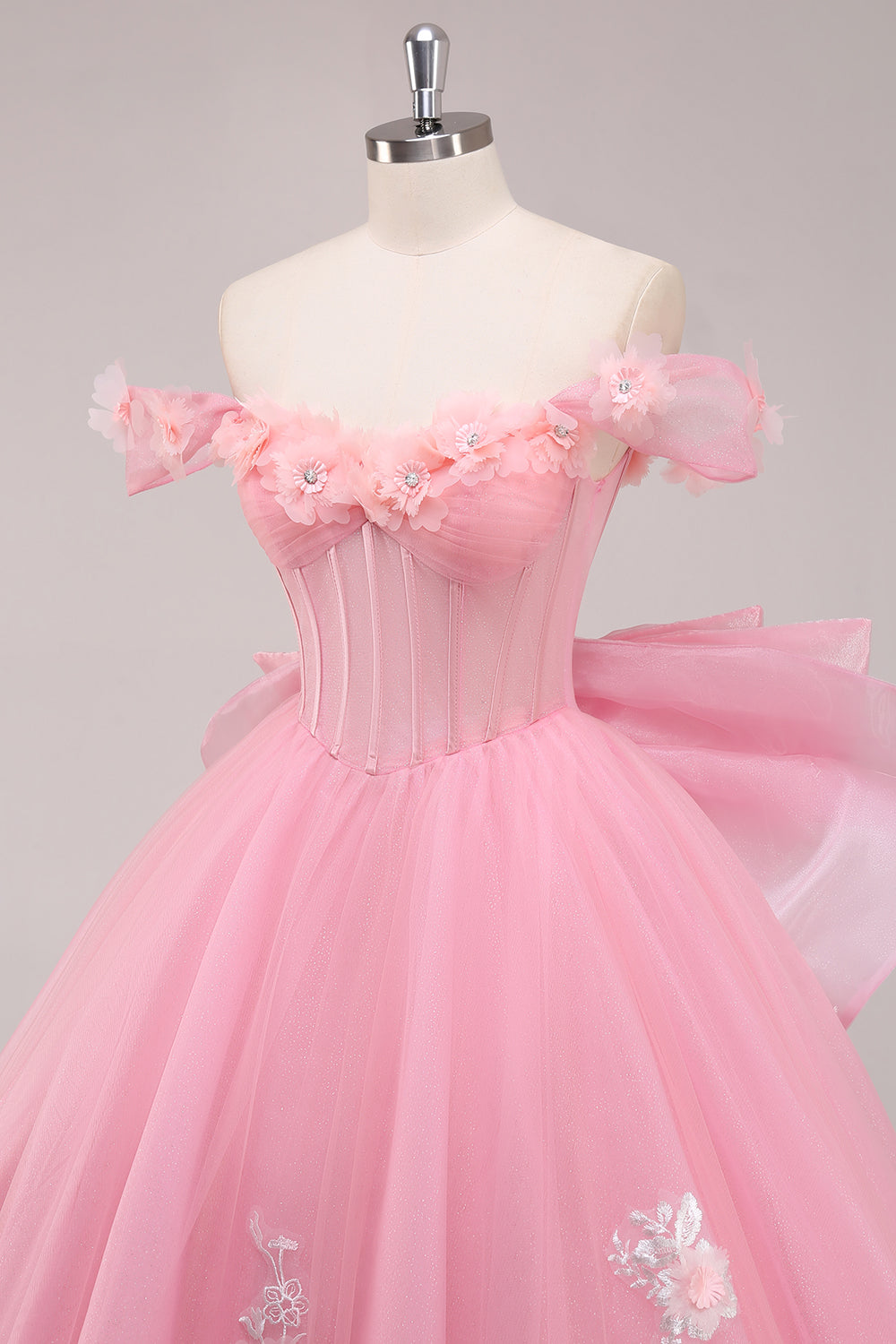 Princess Ball Gown Corset Off the Shoulder Appliqued Quinceañera Dress