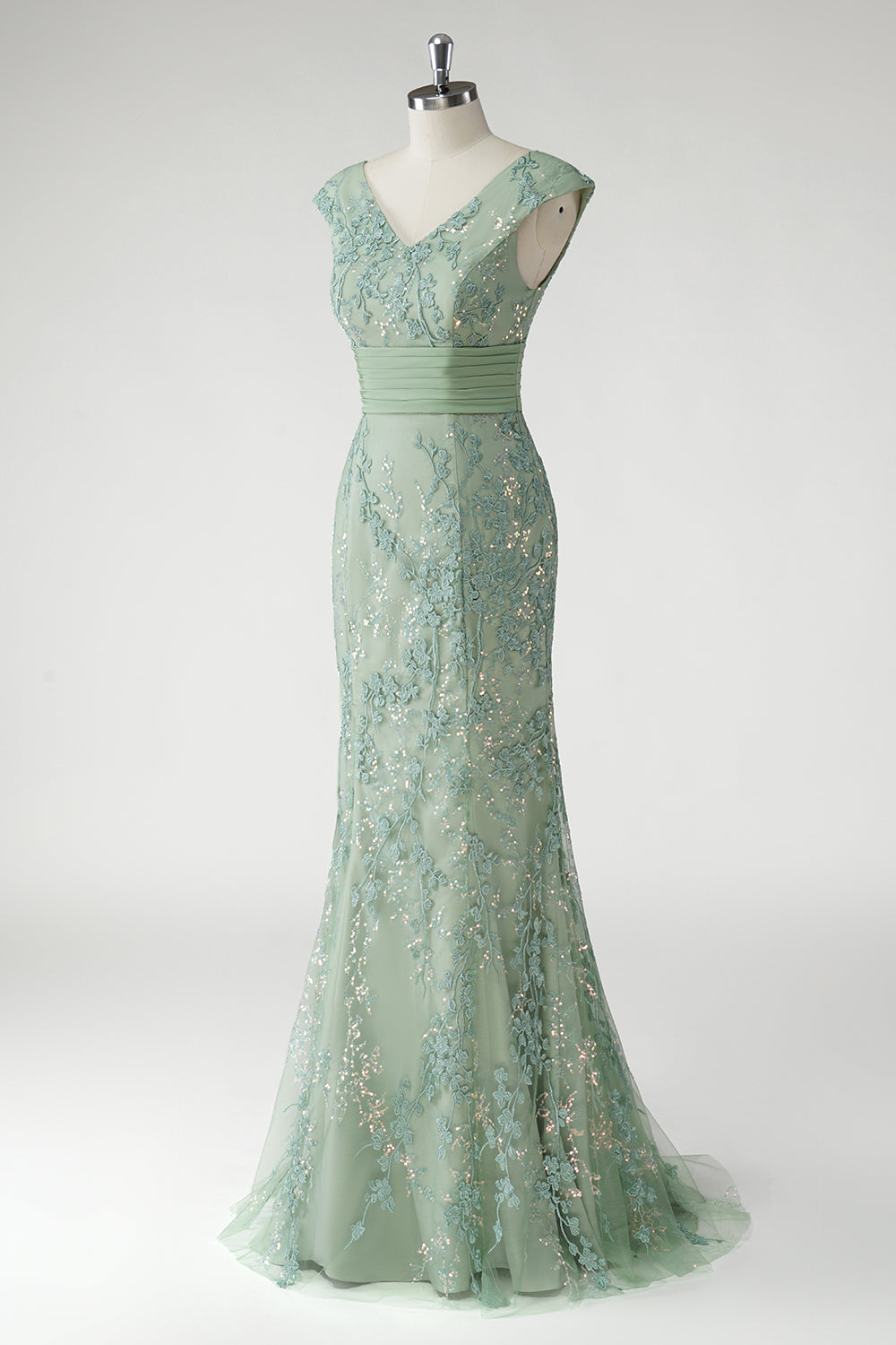 Gorgeous Green Embroidered Mermaid Mother of the Bride Dress