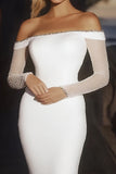 Elegant Ivory Long Sleeves Floor Length Wedding Dress