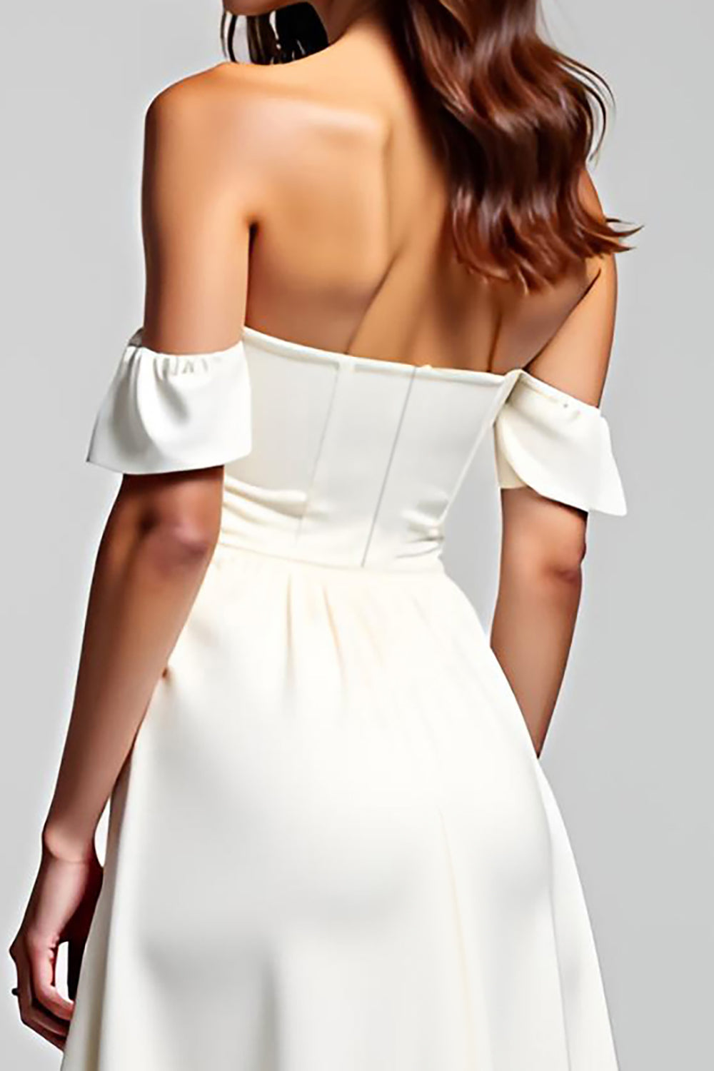 Flowy White Sweetheart Asymmetrical A Line Graduation Dress