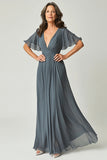 Twilight A-Line V-Neck Chiffon Mother of the Bride Dress