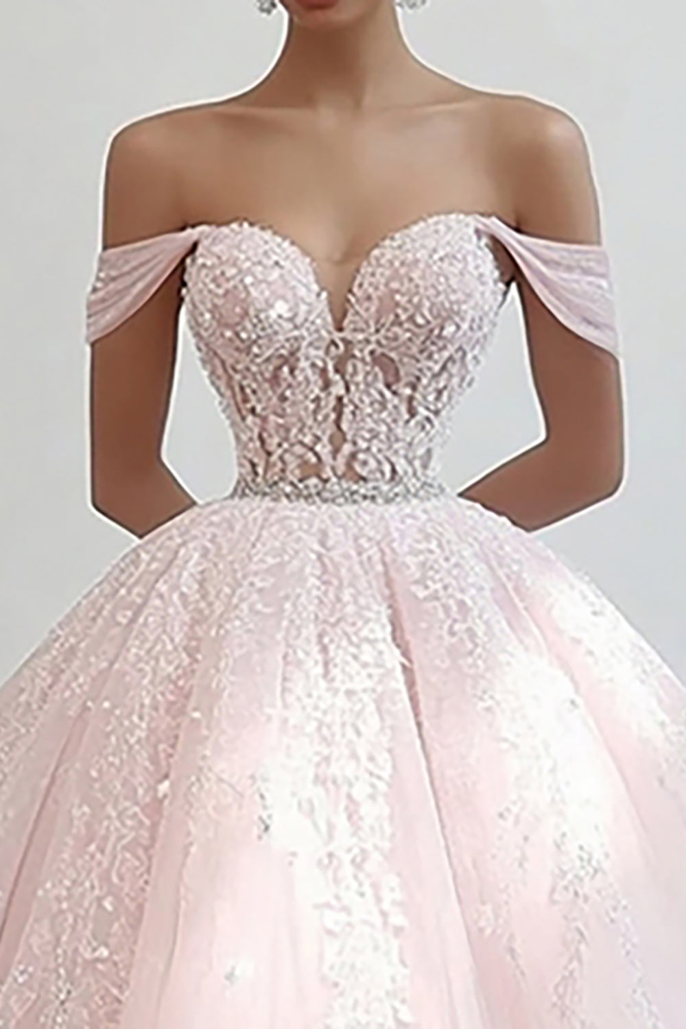 Princess Pink Ball Gown Corset Maxi Tulle Quinceañera Dress with Appliques