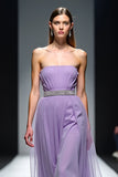 Lilac Strapless A Line Long Formal Dress with Belt