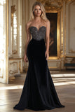 Black Sparkly Sweetheart Mermaid Prom Dress with Sequins