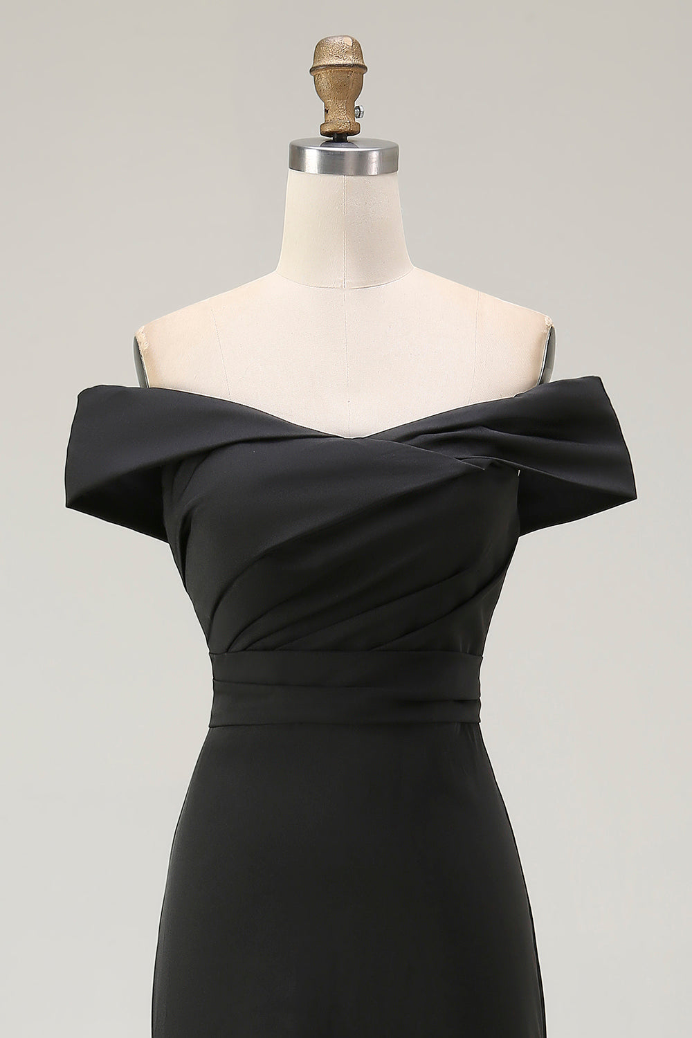 Maxi Mermaid Off the Shoulder Black Formal Dress with Slit