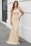 Apricot Sheath Satin Maxi Mother of the Bride Dress with Bow