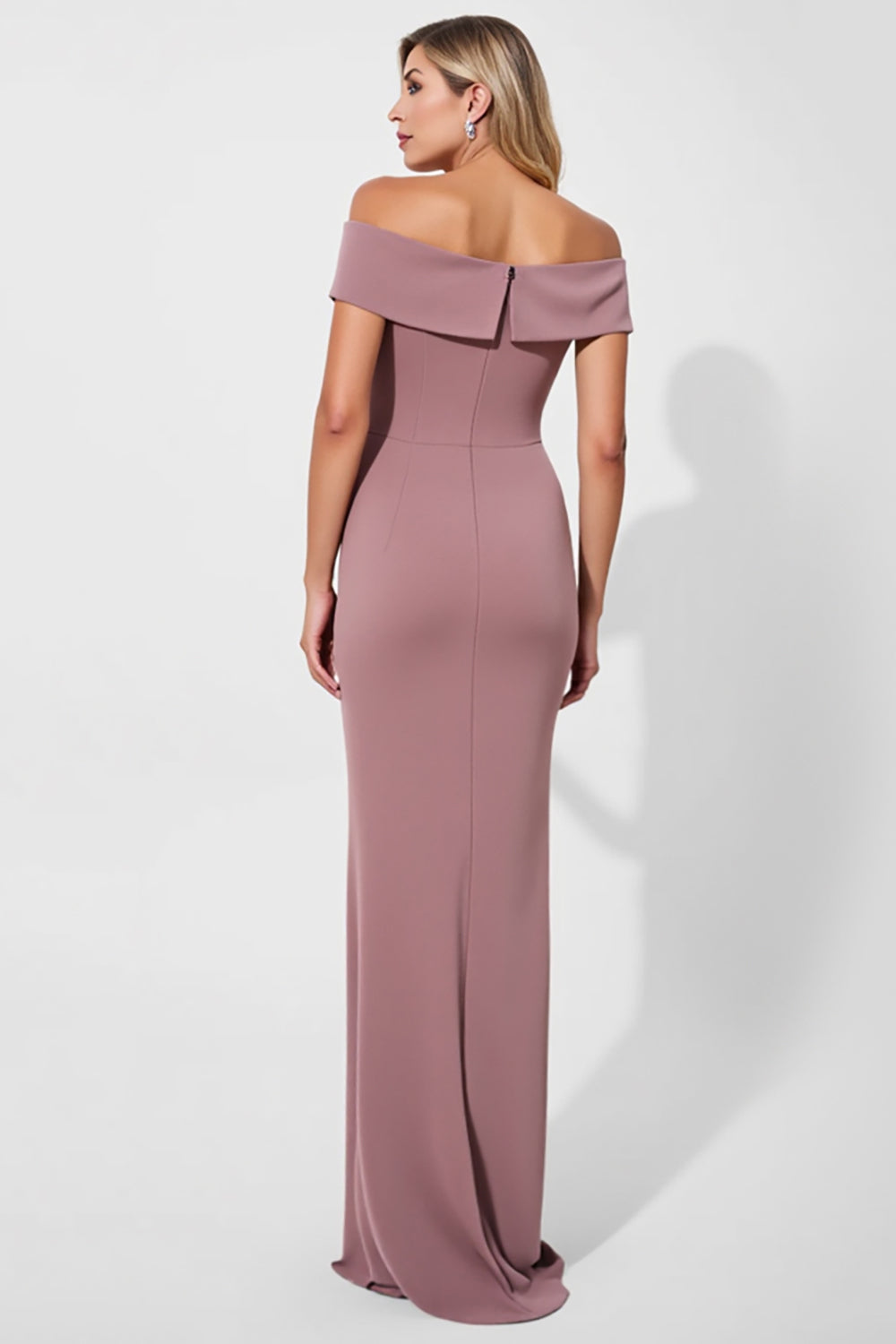 Vintage Mauve Mermaid Satin Mother of the Bride Dress with Ruffles