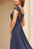Sparkly Twilight Chiffon A Line Maxi Mother of the Bride Dress with Appliques