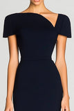 Black Bodycon Midi Work Dress with Sleeves
