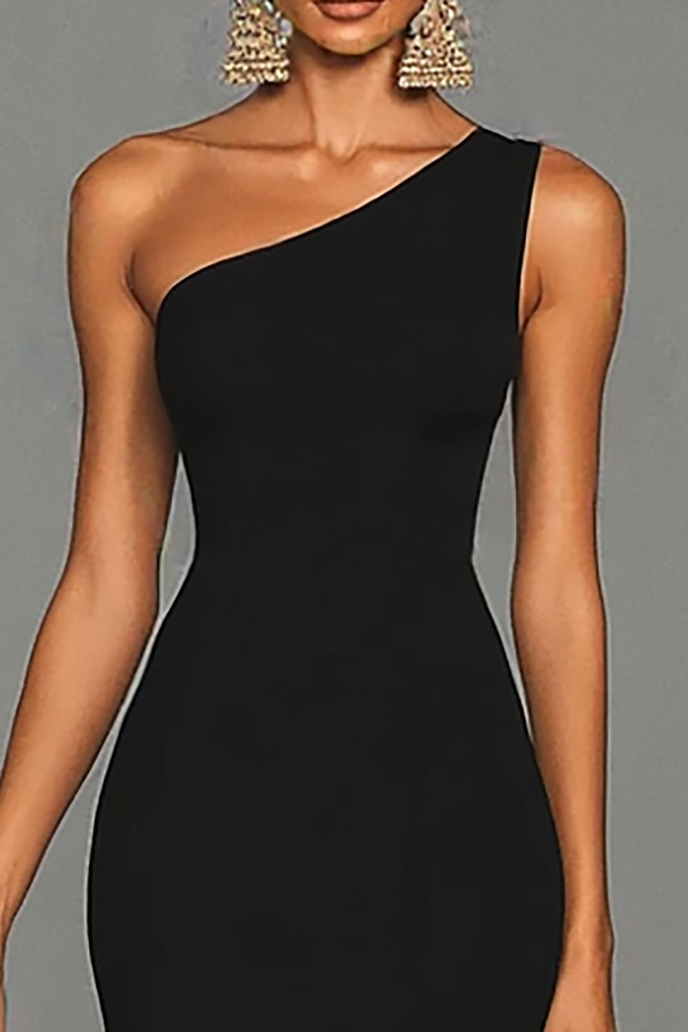 Simple Dark Green One Shoulder Mermaid Long Formal Dress with Slit