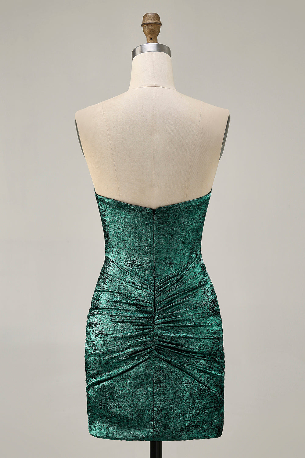 Sparkly Golden Tight Strapless Short Cocktail Dress with Beading