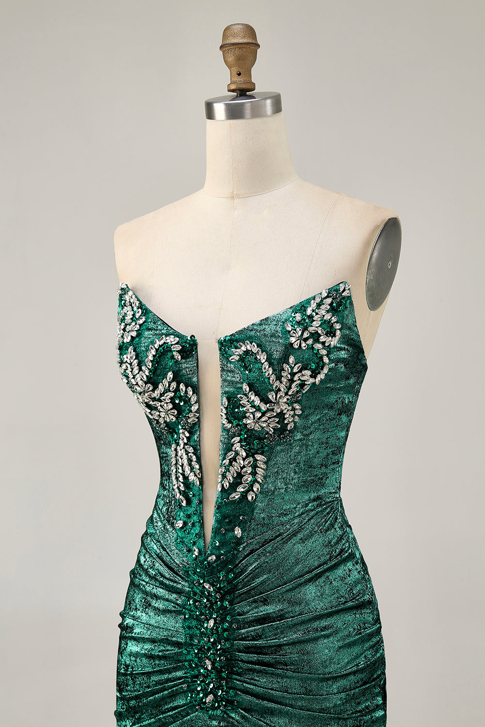 Sparkly Golden Tight Strapless Short Cocktail Dress with Beading