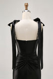 Sparkly Black Satin Rhinestones Tight Short Prom Dress