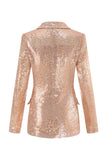 Sparkly Golden Notched Lapel 2 Piece Sequin Women Suits