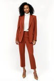 Brick Red 2 Piece Notched Lapel One Button Business Suits with Sleeves